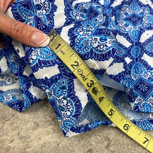 NWT Blue Rain Francescas Ava Kaleidoscope Print Trouser Shorts Blue Vacation M - Picture 10 of 15